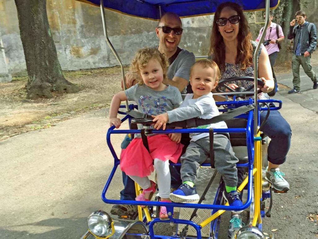 Our 4-seater Surrey bike rental in Villa Borghese Gardens was a ton of fun!