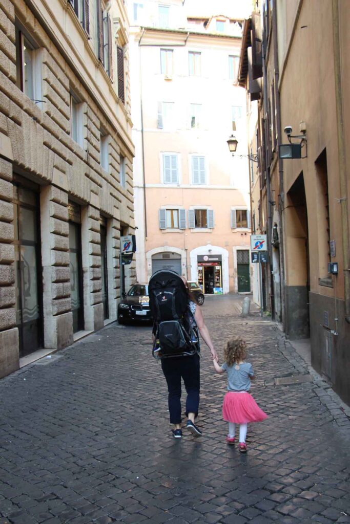 We did not use strollers in Rome