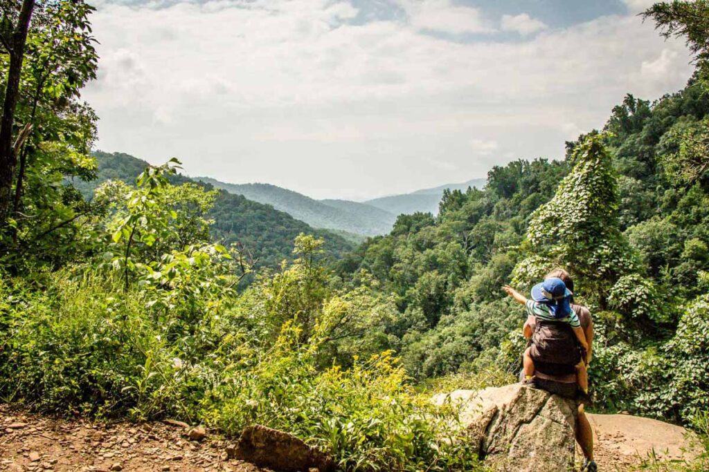 shenandoah park hikes with toddler in carrier