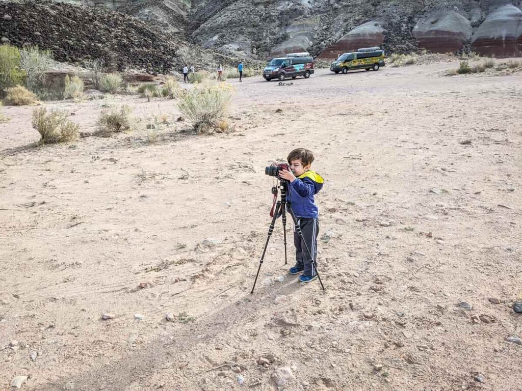 kid friendly hikes on a Utah national parks road trip - Capitol Gorge hike in Capitol Reef National Park with a toddler