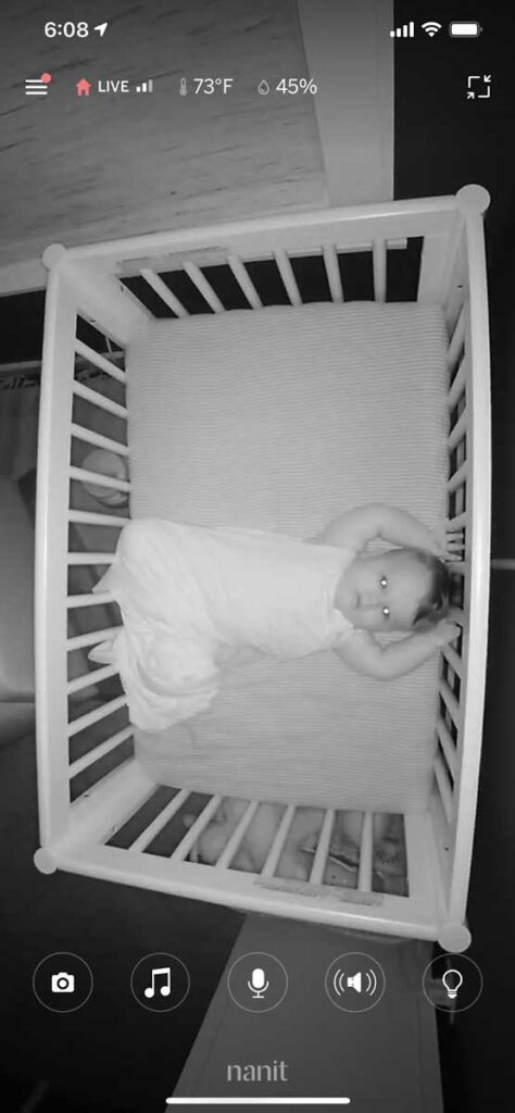 View of Baby in Crib from Nanit Pro Baby Monitor