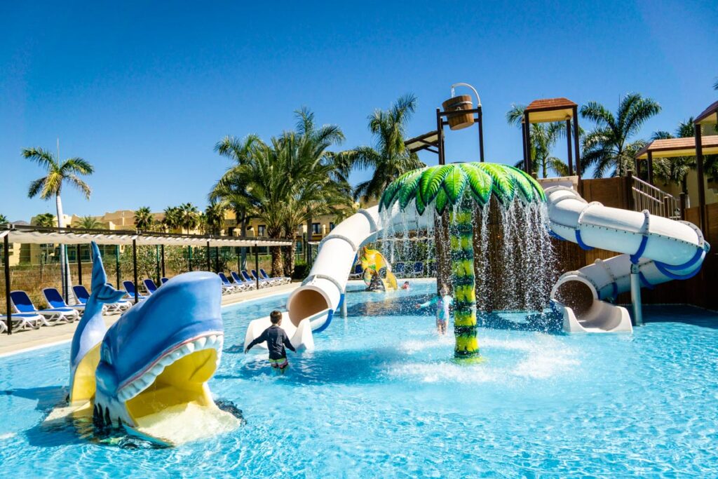 infant-friendly waterslide at a family-friendly all-inclusive resort in Cabo