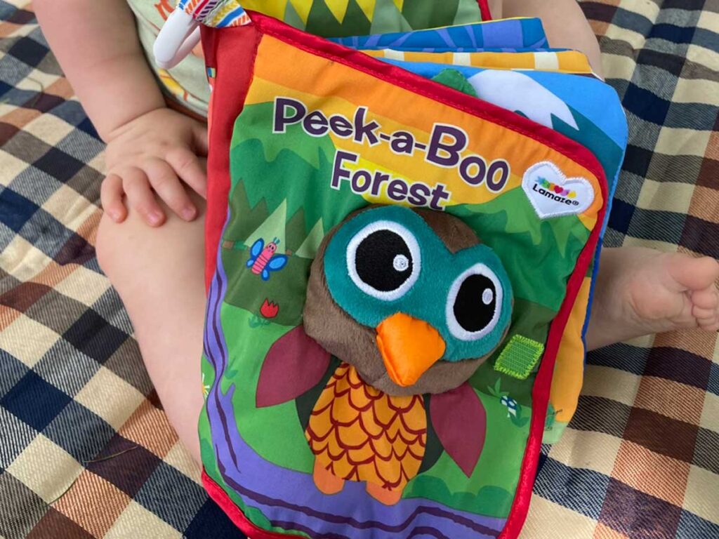 peek-a-boo forest soft book for babies.