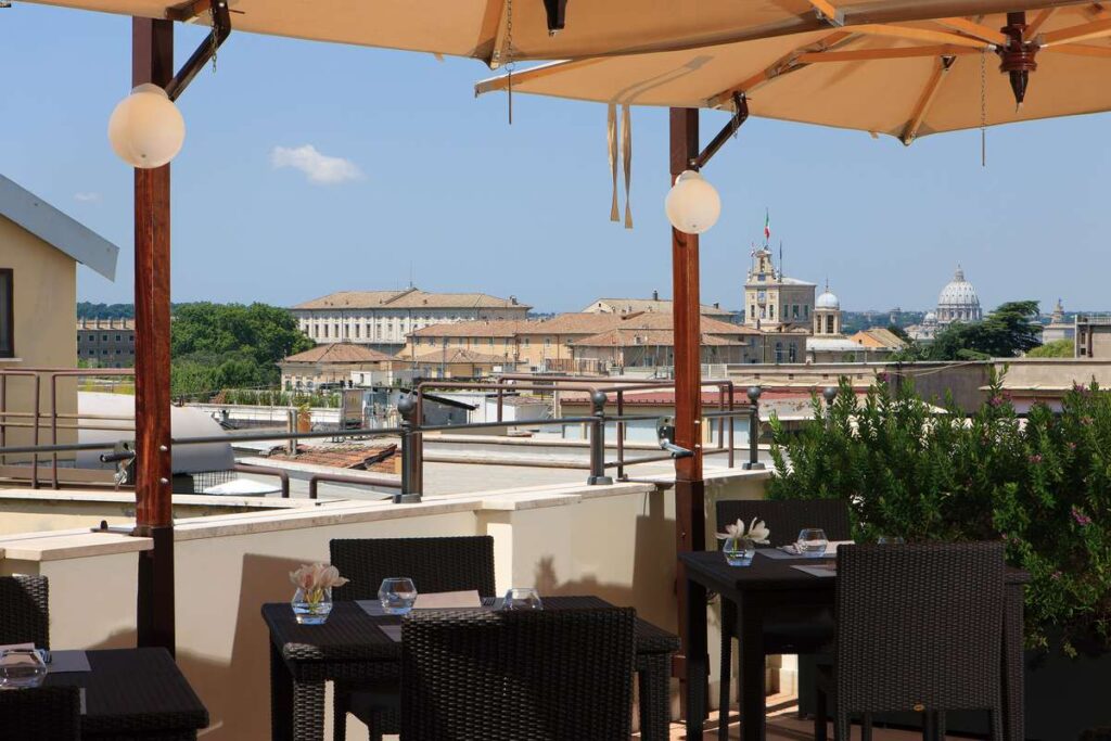 enjoy the views from this centrally located baby friendly Rome hotel