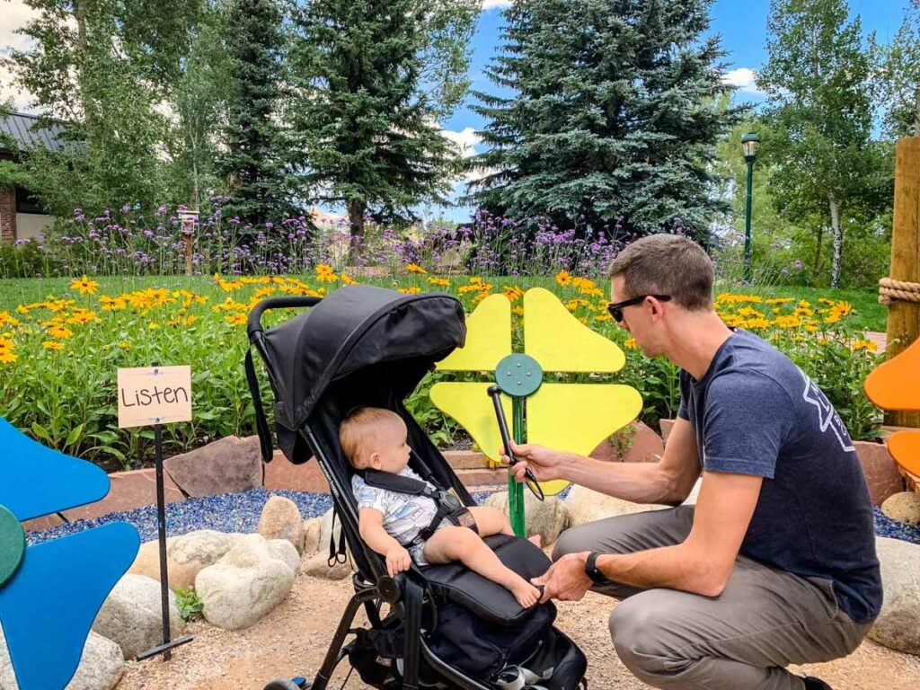 Estes Park Gardens with a baby