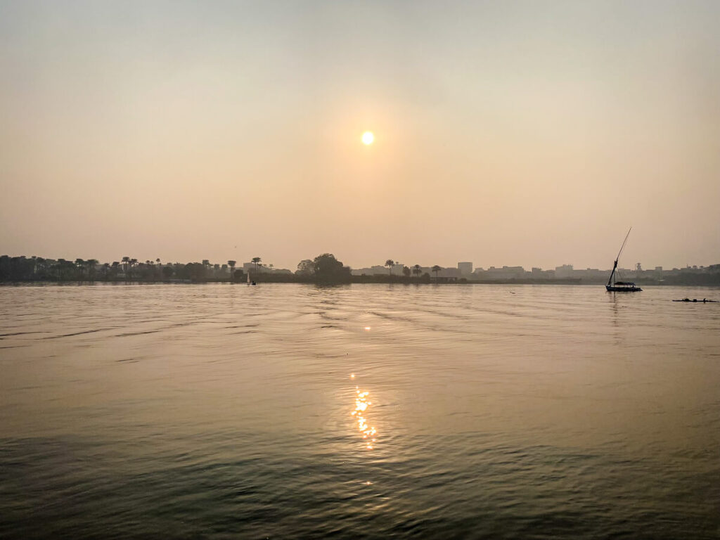 Nile view in Egypt with a Baby