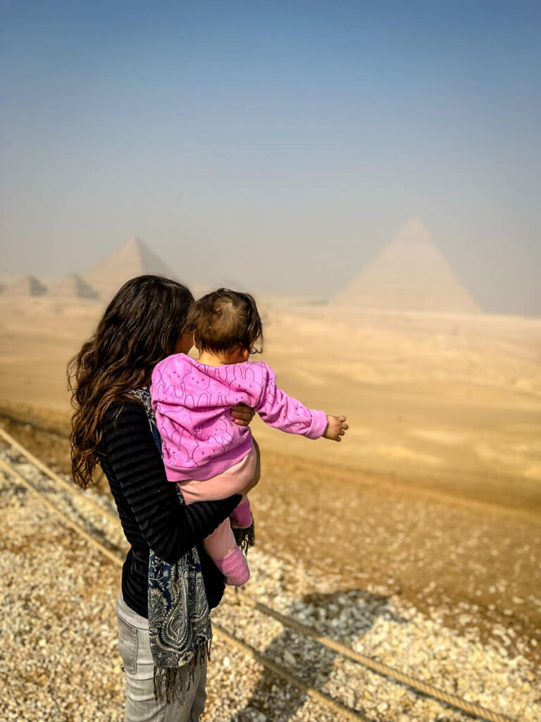 Pyramids in Egypt with baby (2)