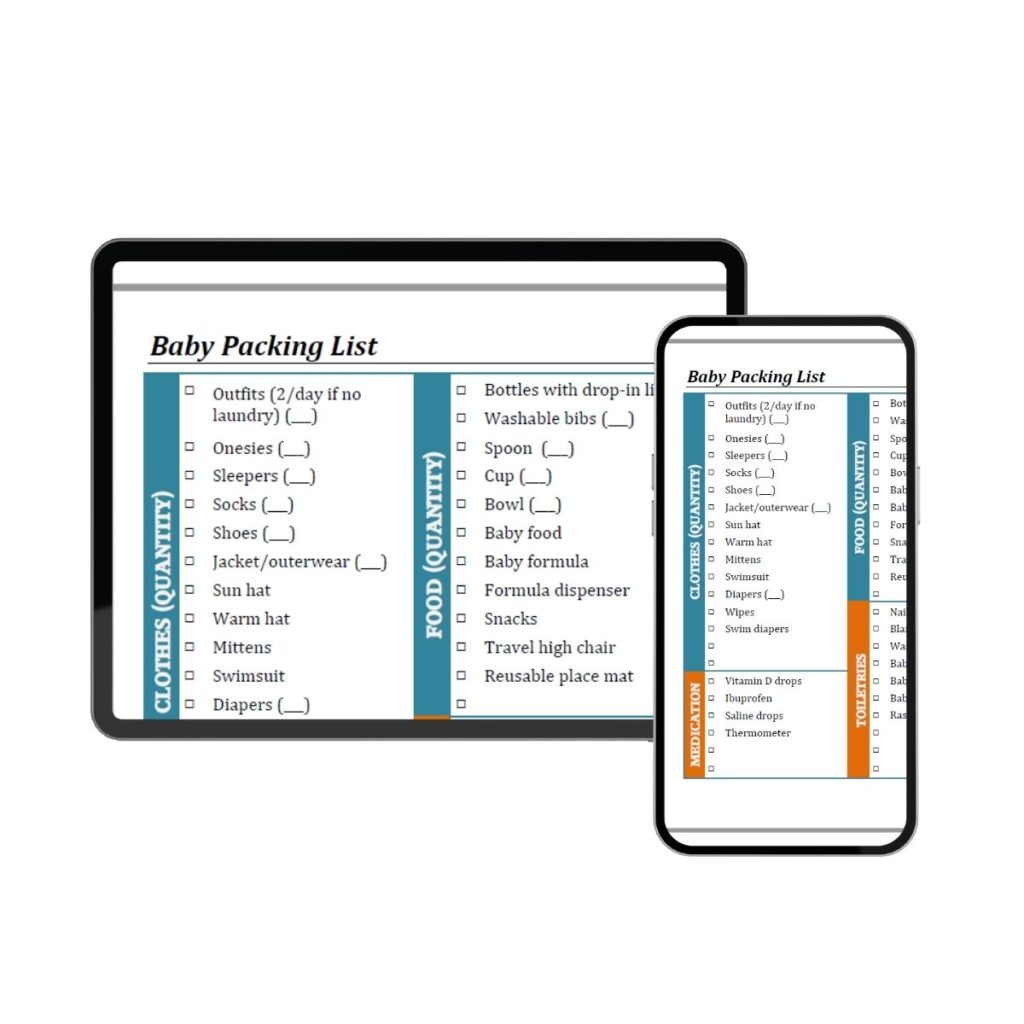 Baby Travel Checklist Download