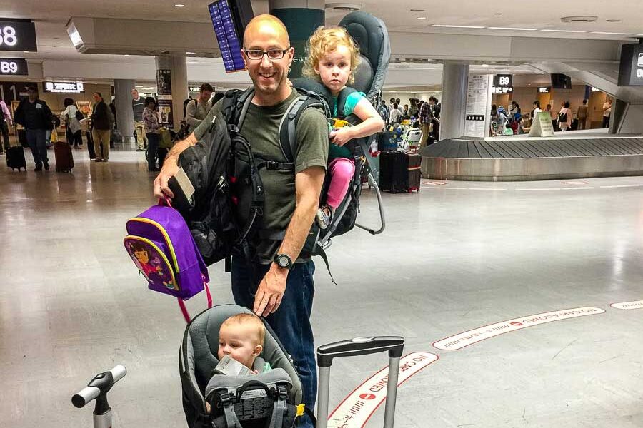 flying with a hiking baby carrier