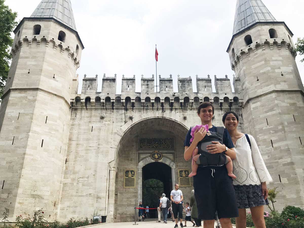 Topkapi Palace in Istanbul Turkey with a Baby