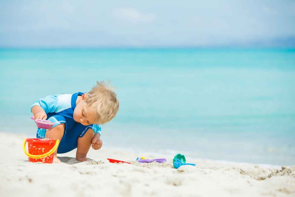 toddler on beach