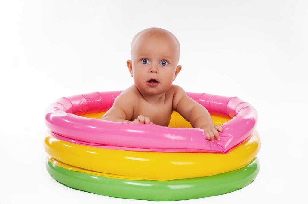 inflatable pool for beach is one of the best baby beach hacks