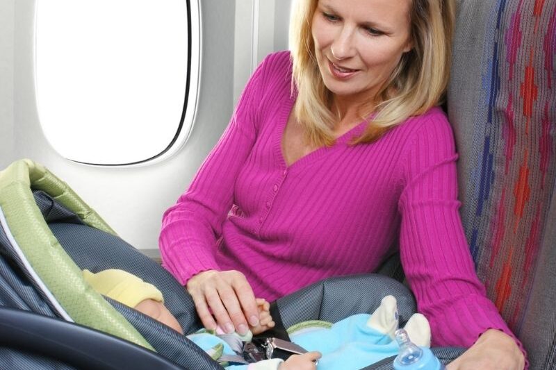 flying with a baby in a car seat