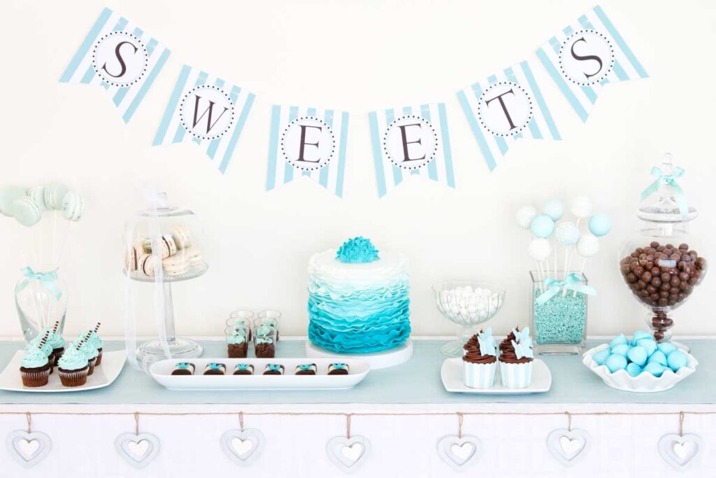 sweets table for a baby shower party