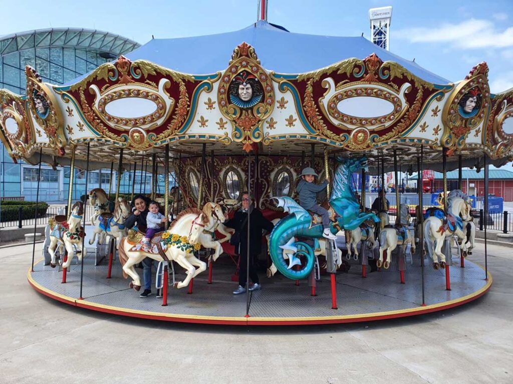 Children riding Carousel at Navy Pier in Chicago