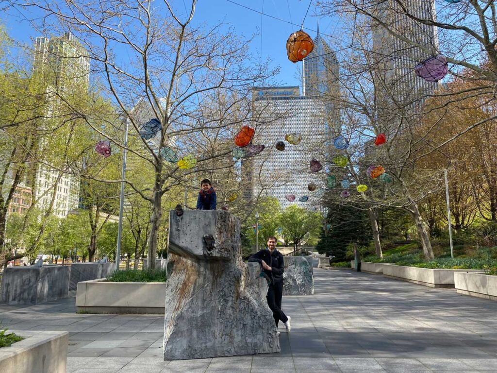 Chicago Millennium Park with a toddler