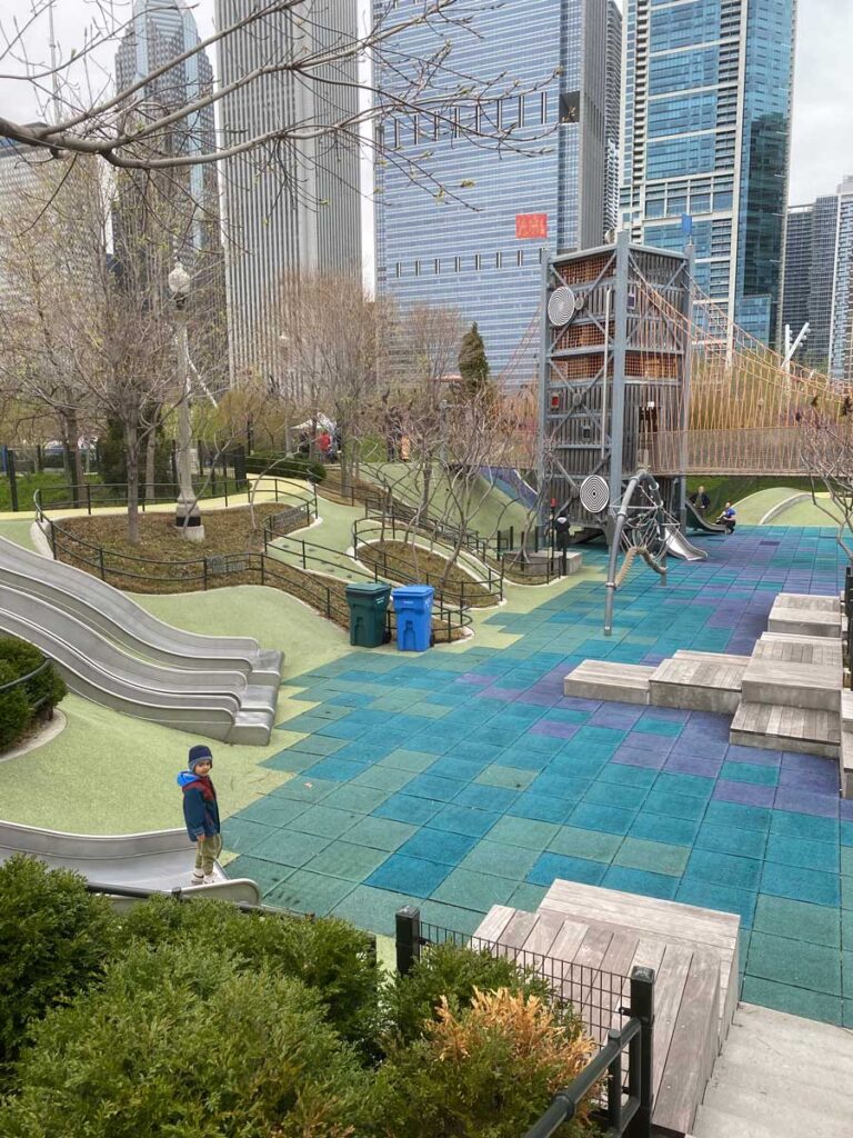 toddler at Maggie Daley Park in Chicago