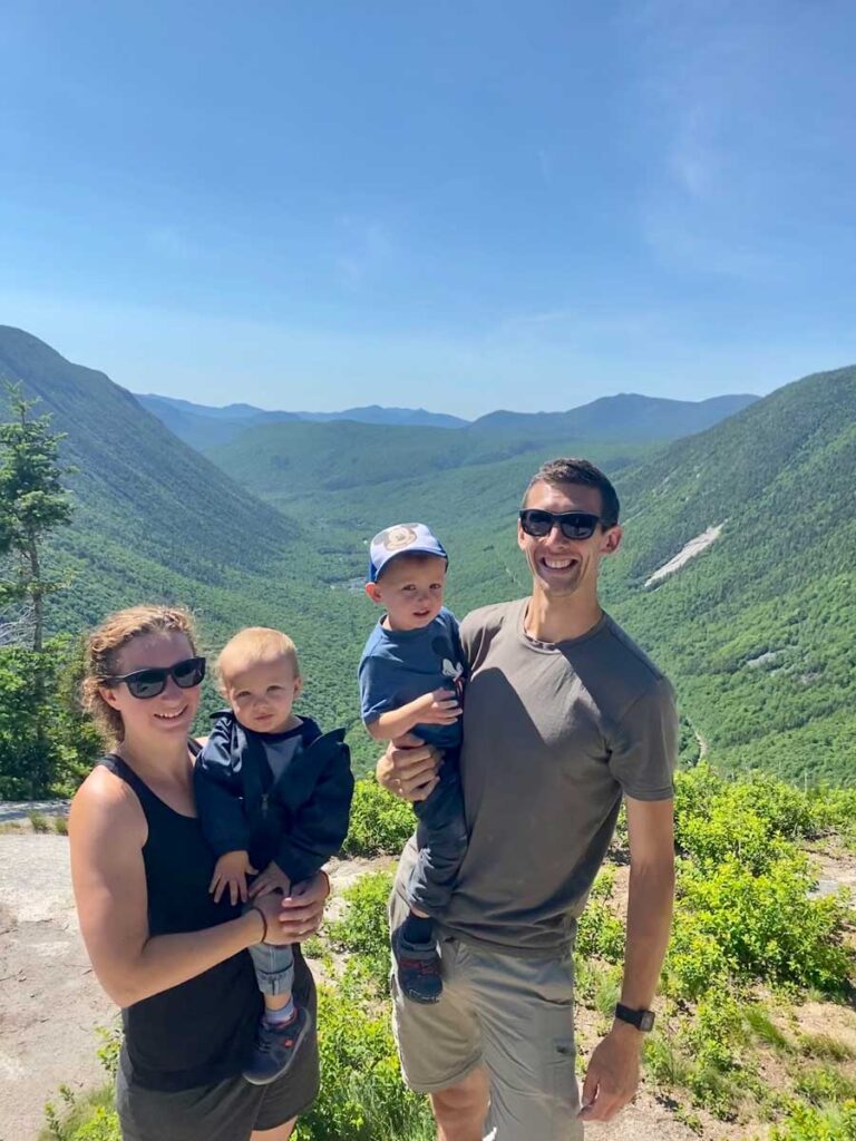 Hiking Mount Willard with baby and toddler in White Mountains