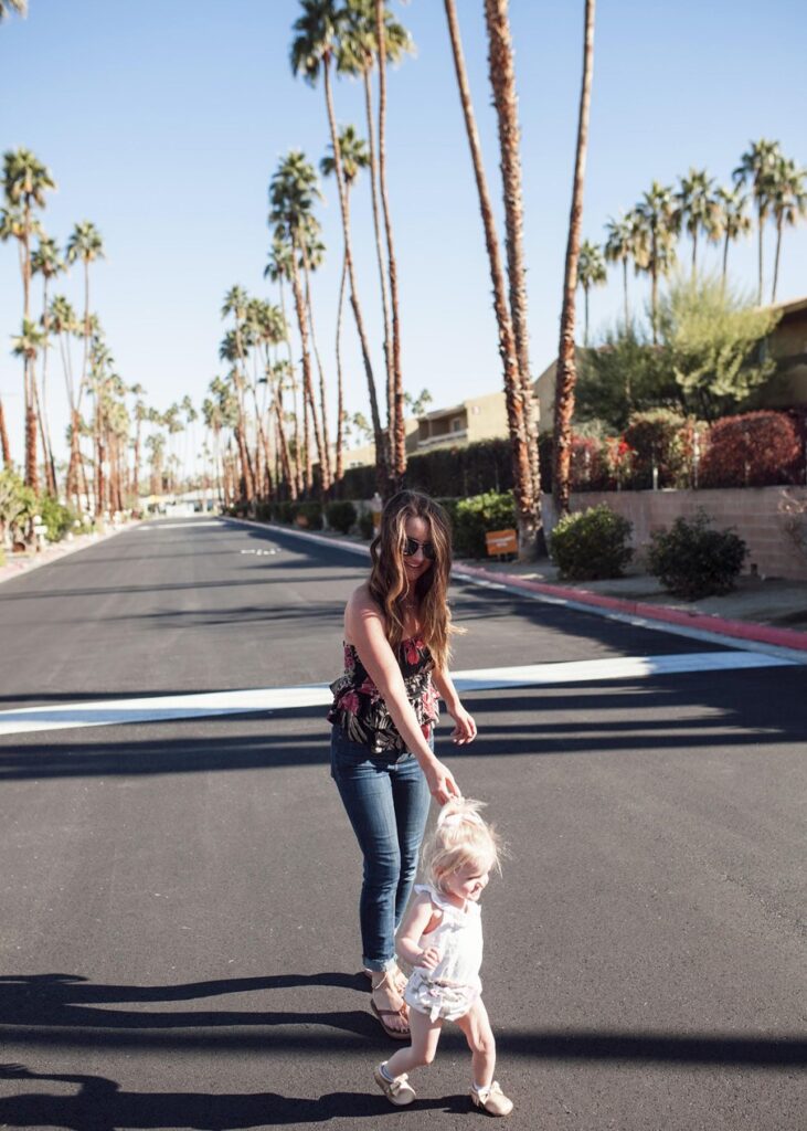 mother and toddler in Palm Springs