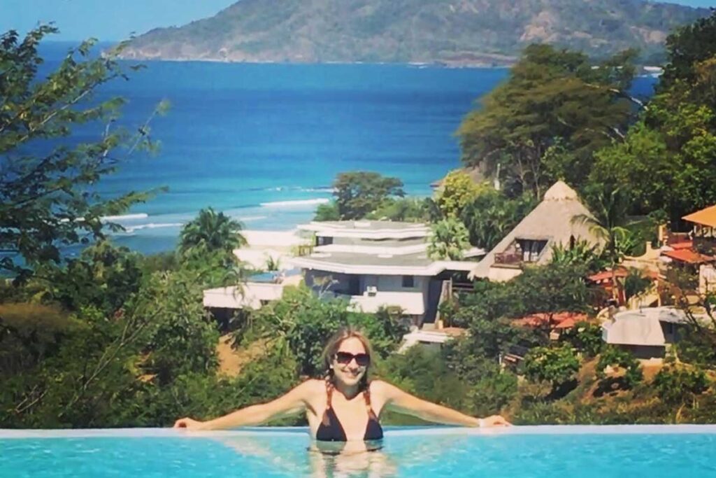 woman in infinity pool at Wyndham Tamarindos