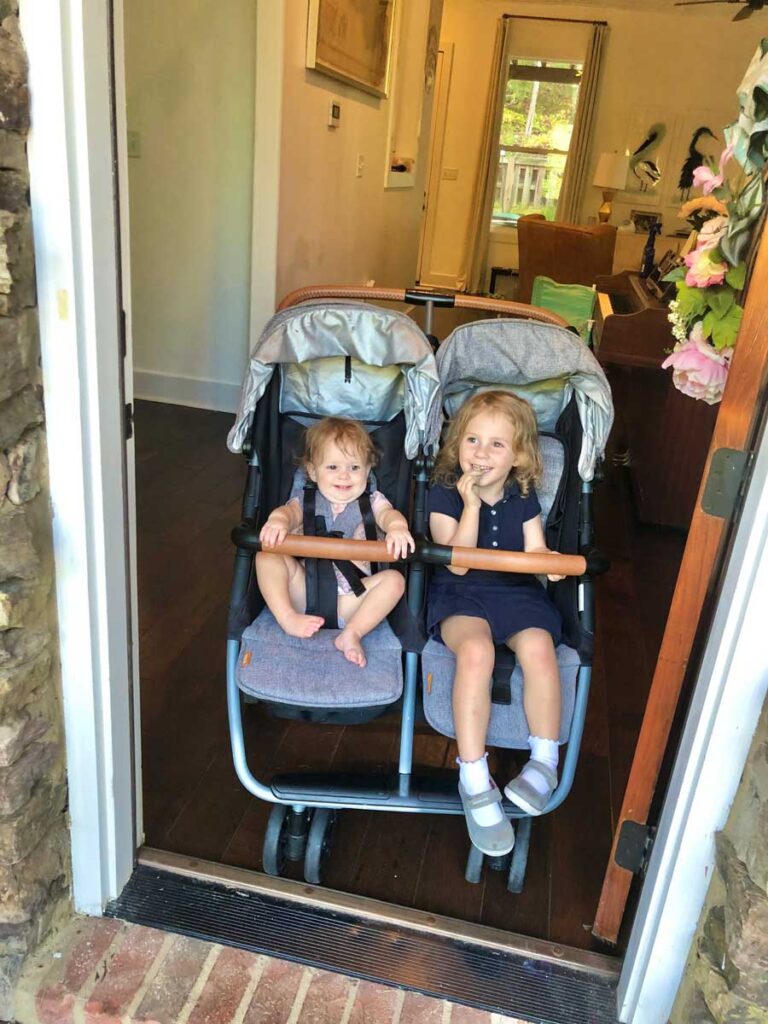 Zoe Twin Stroller fits through standard doorway