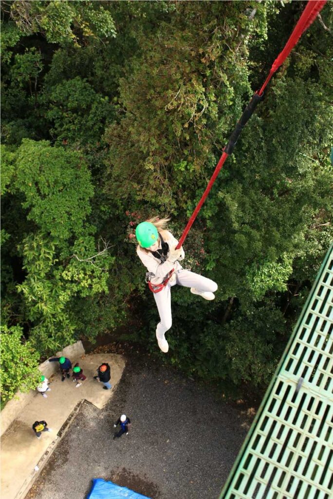 woman ziplining in Costa Rica