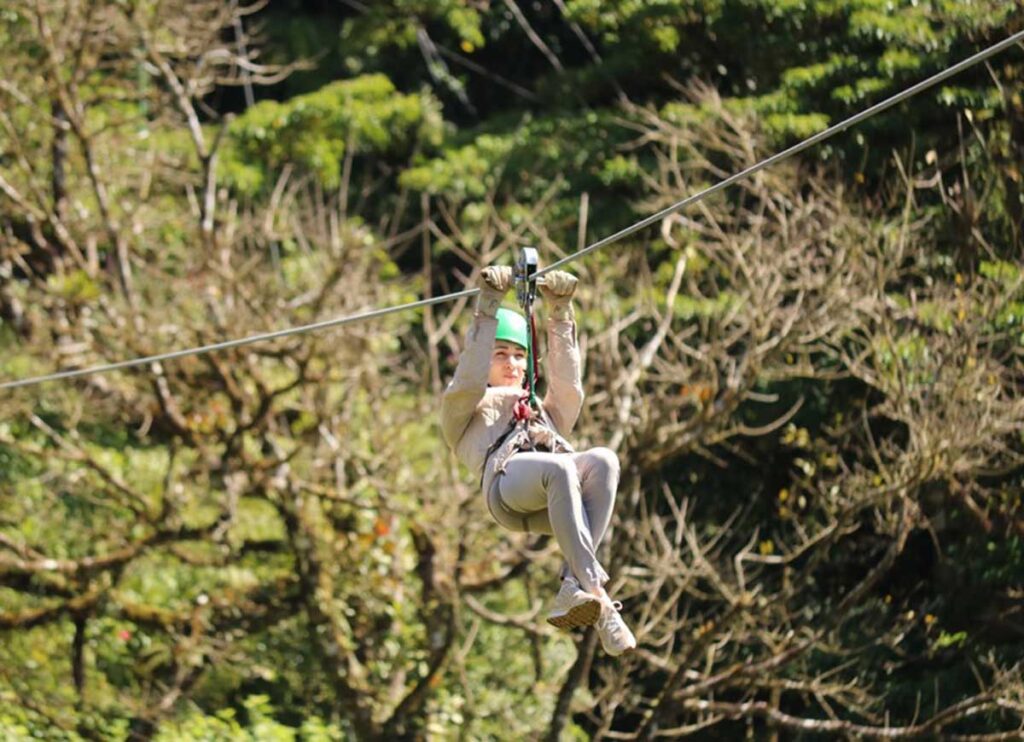 woman ziplining in Costa Rica