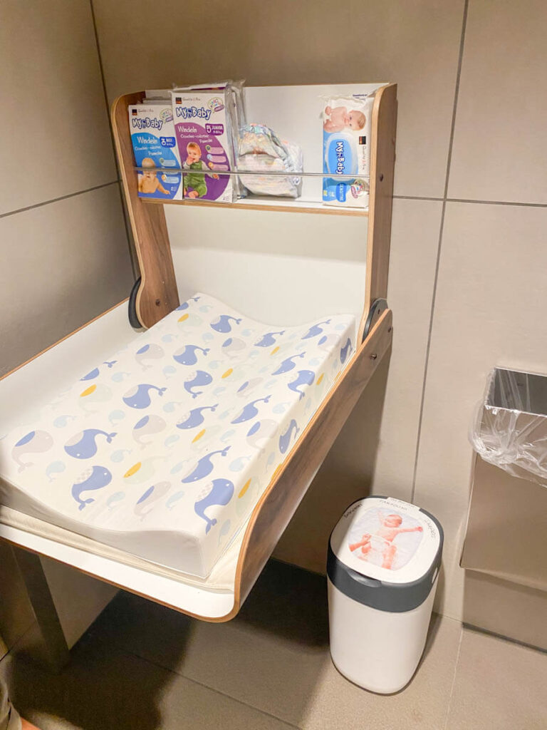 Diaper change facilities in Switzerland - makes road trips in Europe with baby or toddler easier.