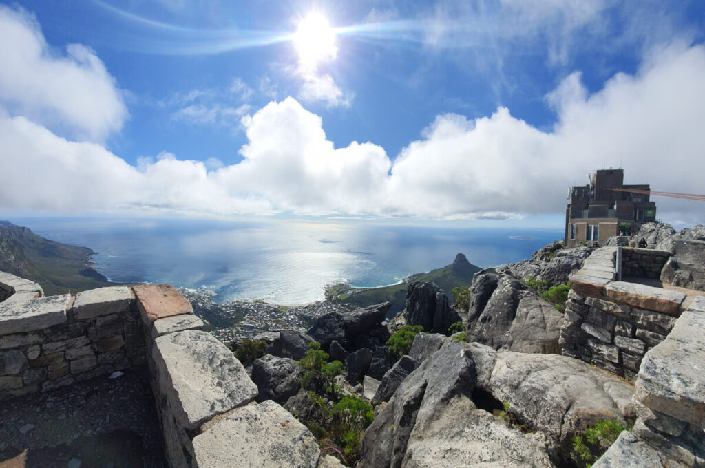 Table Mountain in Cape Town with toddler