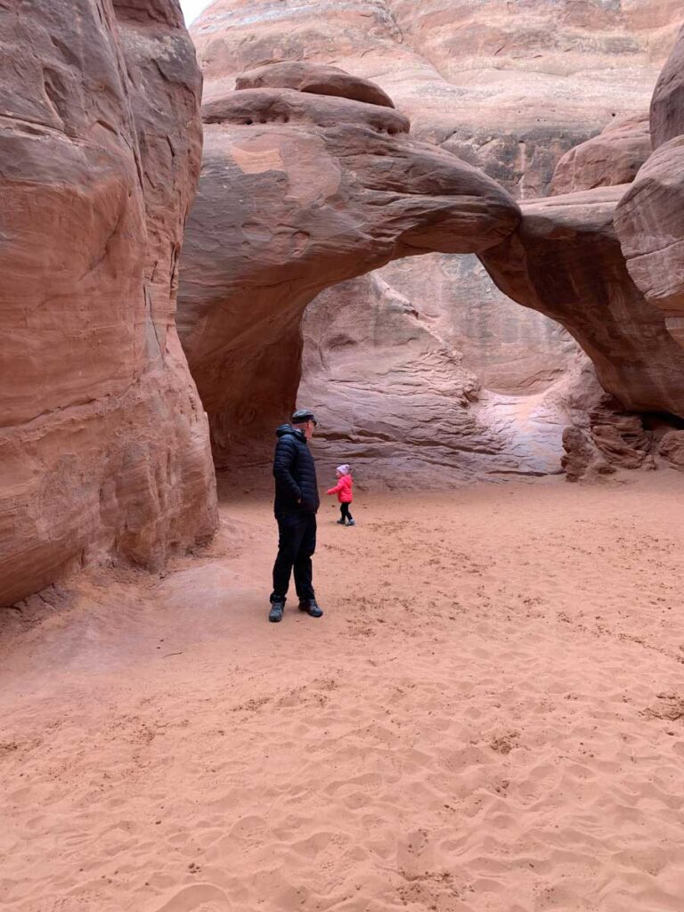 Hiking Sand Dune Arch Trail with toddlers (Arches National Park)