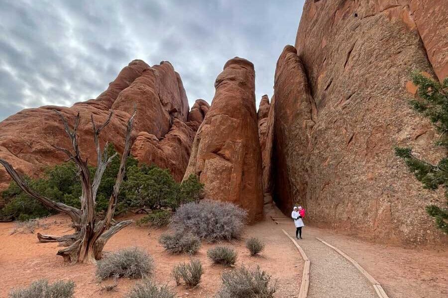 Sand Dune Arch Trail with a toddler in Arches National Park