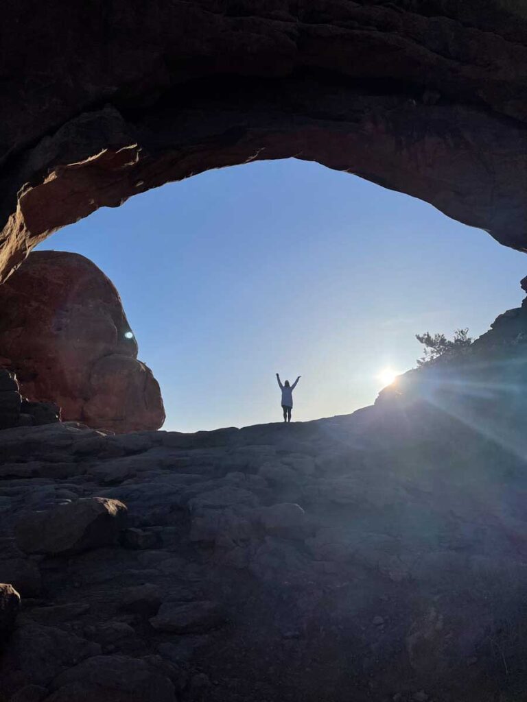 Windows Trail - easy hikes in Arches National Park with baby or toddler