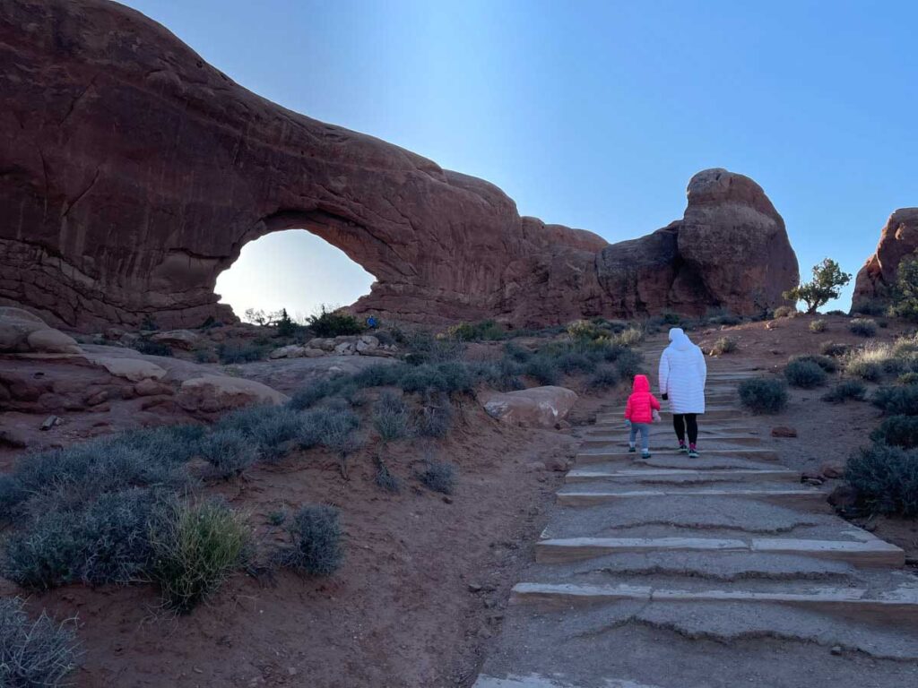 Windows Trail - easy toddler hikes in Arches National Park