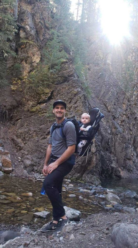 hiking in Rocky Mountains with a Baby