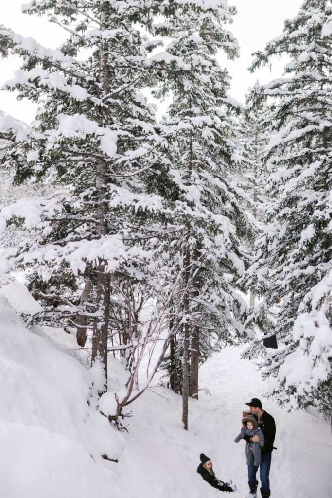 kananaskis winter hikes with baby toddler