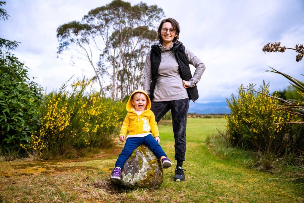 Camping Tongaririo North Island New Zealand with toddler