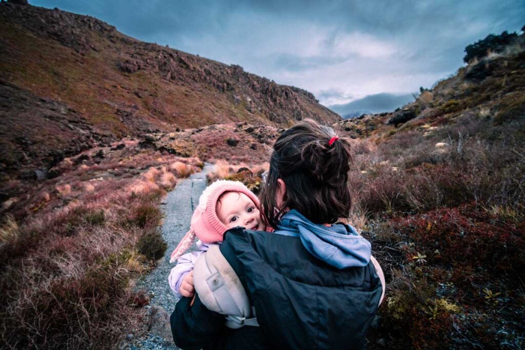 Hiking Tongoriro Alpine Crossing in New Zealand with toddlers