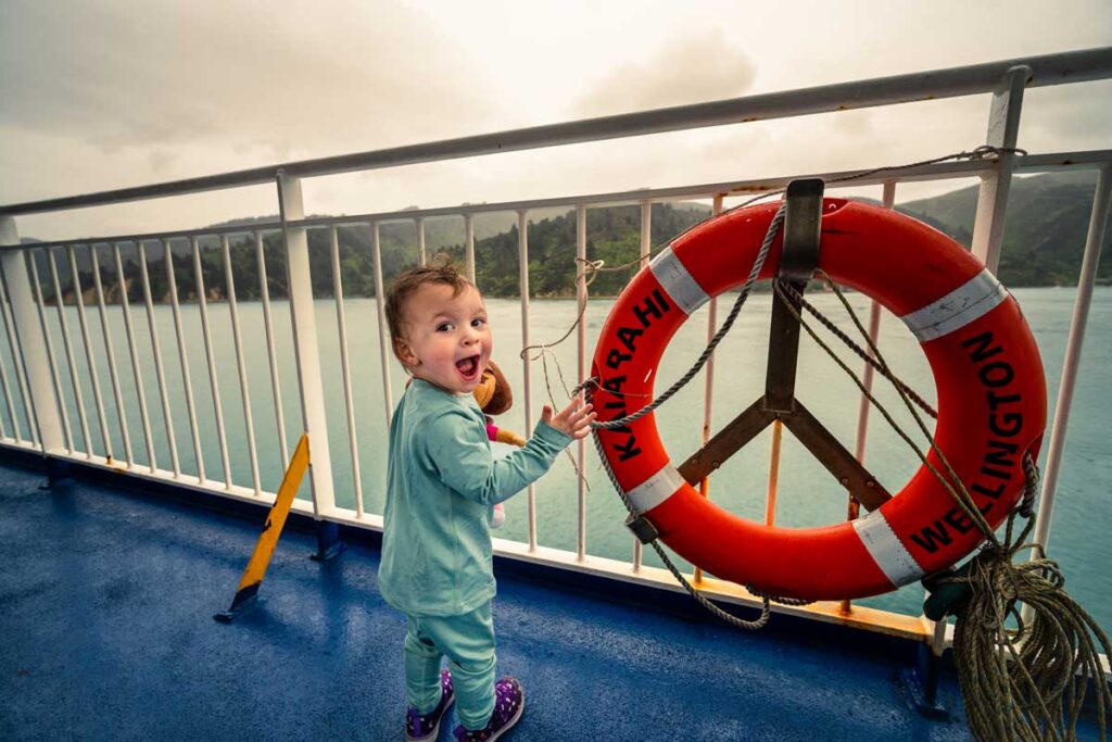 New Zealand with a Toddler on interislander Ferry