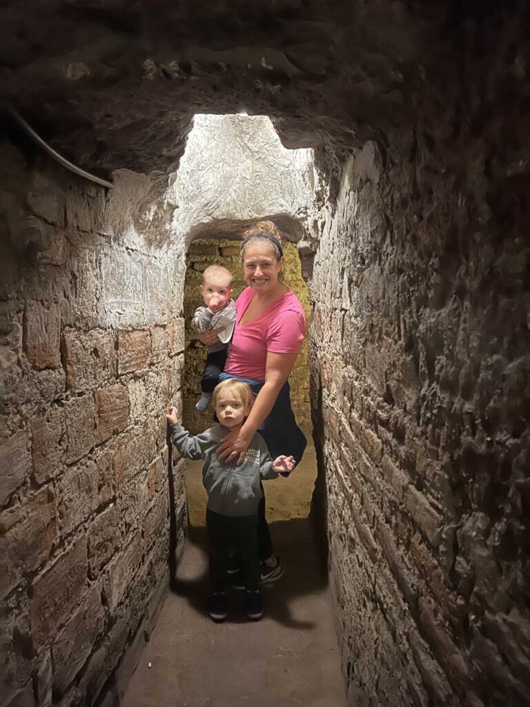 mother with toddlers at Basilica y Convento de San Francisco de Lima - Peru with Toddlers