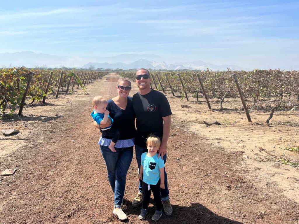 family at Ica Winery in Peru