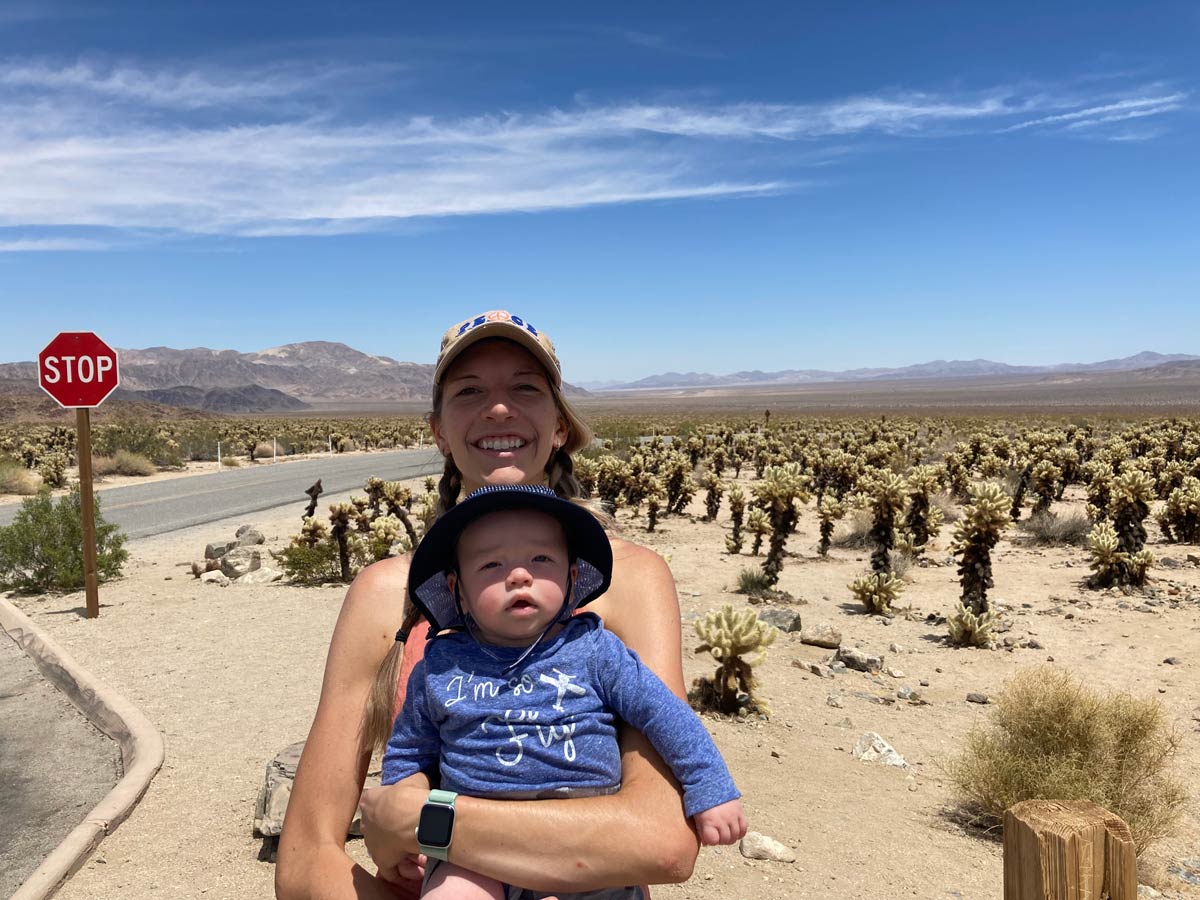 mother holding baby - Joshua Tree National Park with a Baby