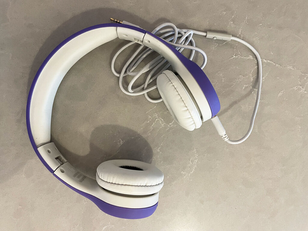 LilGadgets Connect+ toddler noise-cancelling headphones for planes.