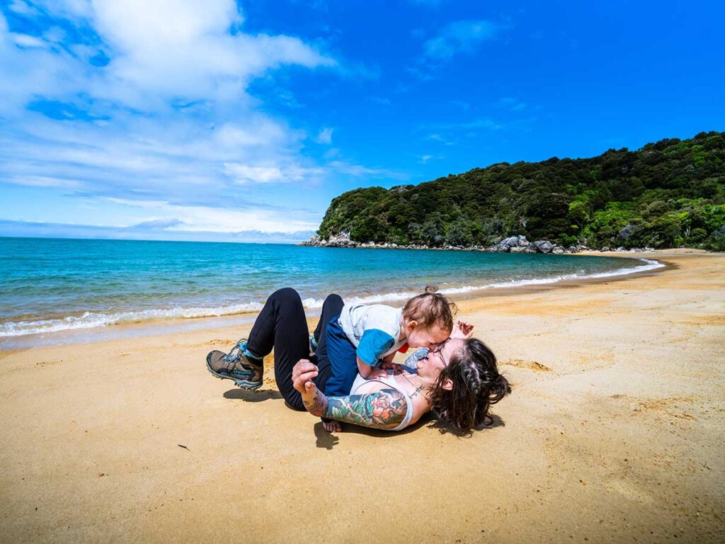 Abel Tasman Anchorage with a toddler