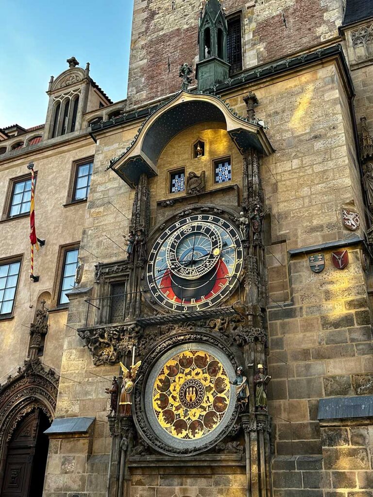 Astronomical tower - Prague with a baby