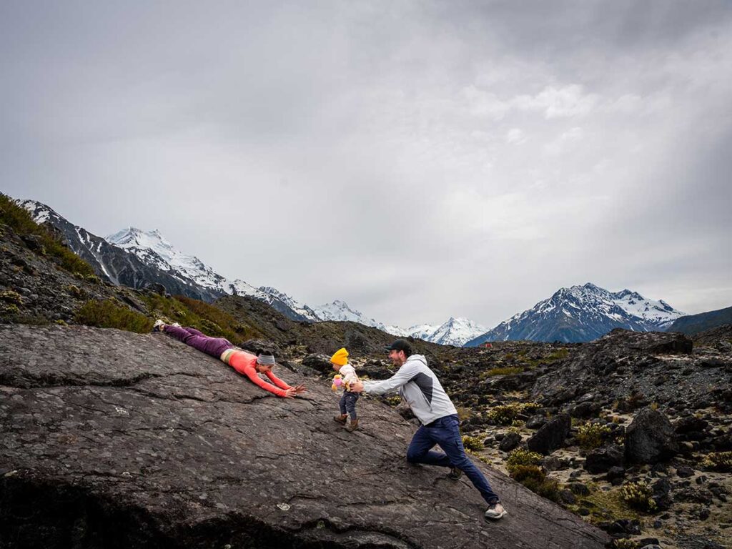 Blue Lakes and Tasman Glacier Walk with toddler - New Zealand