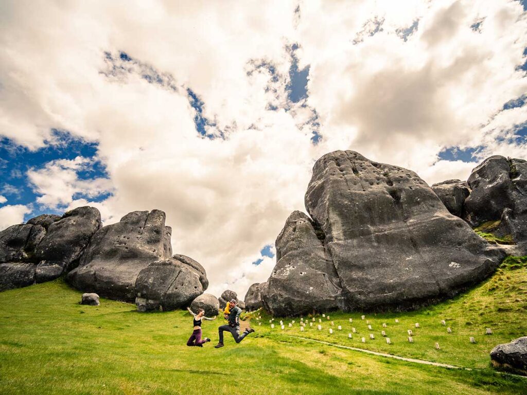 Castle Hill - New Zealand South Island with toddler