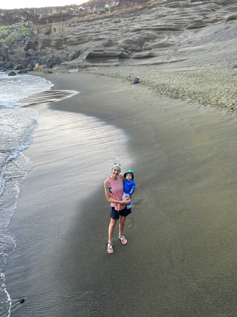 Mother & toddler on beach - Hawaii with toddler