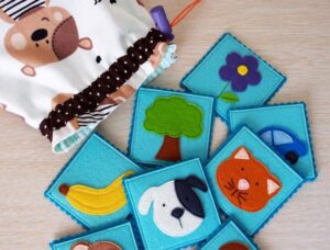 a felt memory game for toddlers is a great screen-free travel toy.