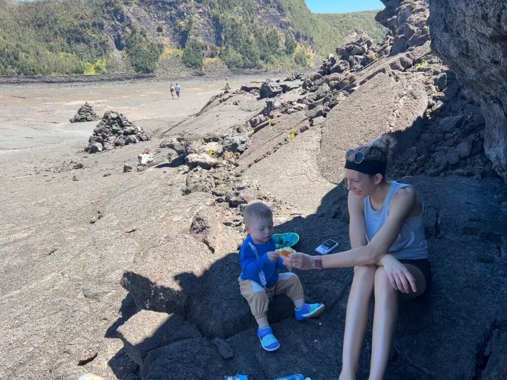 Volcanoes National Park in Hawaii with toddler