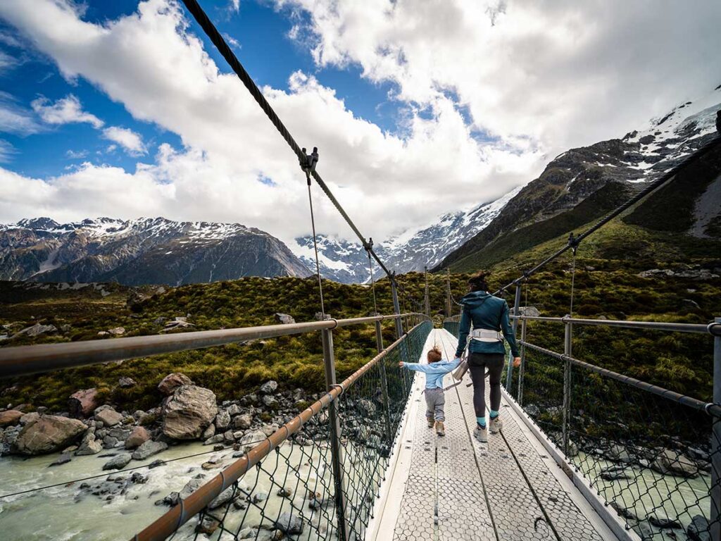 hiking with toddler in New Zealand - Hooker Valley Track